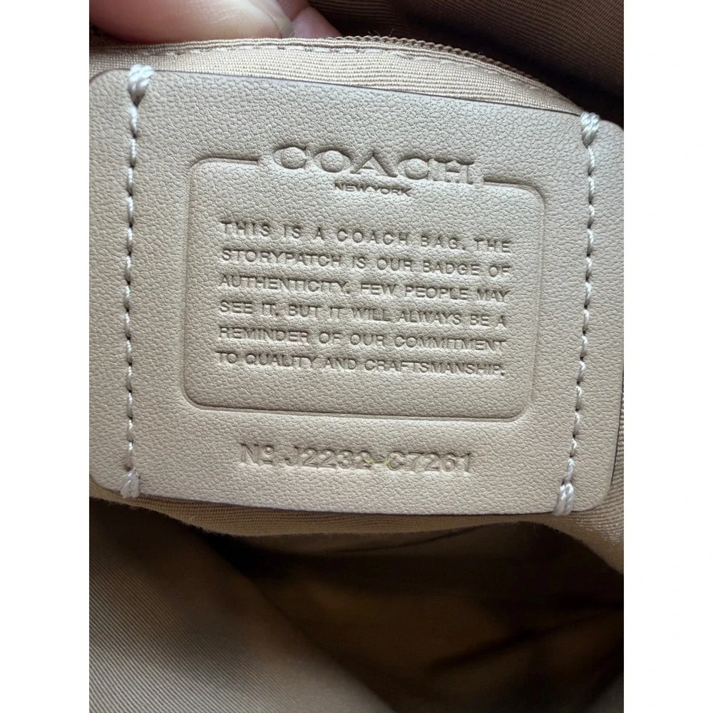 Coach Prairie Satchel Signature Canvas Snakeskin Leather Handbag C7261 Khaki